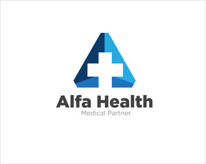 alpha health logo designs for medical service logo
