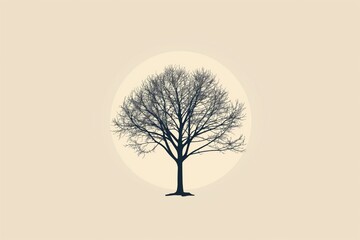 Elegant graphic of a tree icon with a simple design, ideal for modern decor themes