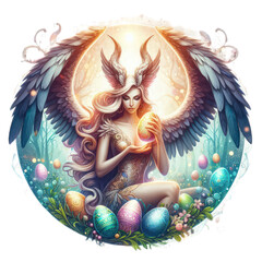harpy Easter harpy mythical animal - obrazy, fototapety, plakaty