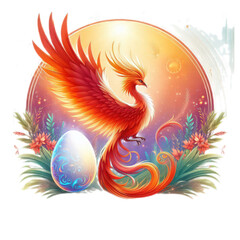 Fototapeta na wymiar Easter mythical phoenix animal