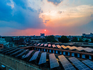 Solar power panel. Green energy. Electricity. Power energy pannels. Solar batteries production.