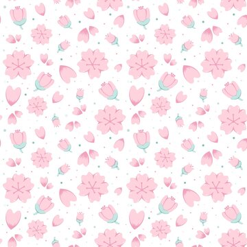 pink sakura blossom pattern collection