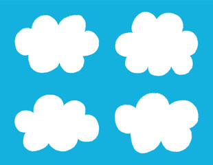 クレヨンで描いた雲（コピースペース・背景）