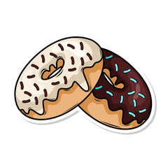 Delicious donut vector hand draw illustration


