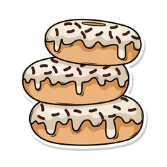 Delicious donut vector hand draw illustration


