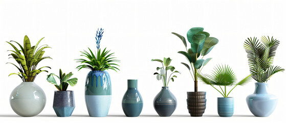 Different styles of retro vantage and modern vase 