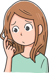 髪の状態が気になる女性