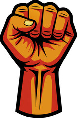 raised fist, resistance, vector illustration