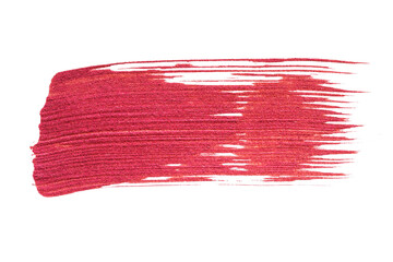 Fototapeta premium Shimmery metallic cerise pink paint brush stroke texture
