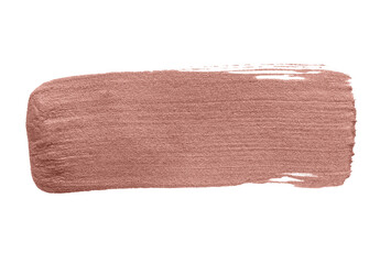 Shimmery metallic rose gold paint brush stroke