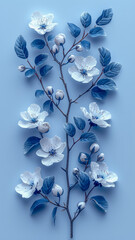 Composition of blue and white flowers - 789243149