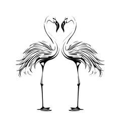 vector of flamingo