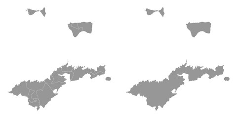 American Samoa map with administrative divisions. Vector illustration.