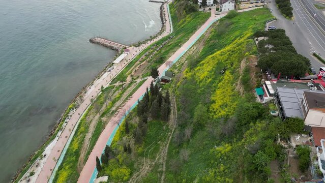 Aerial view Tekirdag coastline turkey 
