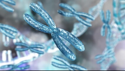 X chromosome against the background of DNA. Chromosomes and DNA.
3D rendering - 789245587