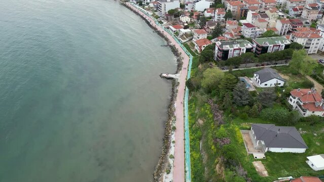 Aerial view Tekirdag coastline turkey 