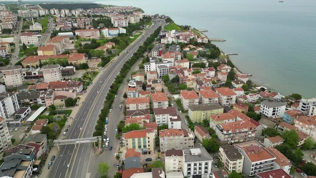 Aerial view Tekirdag coastline turkey 