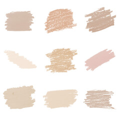 Gold nude, apricot and tan paint brush stroke texture set