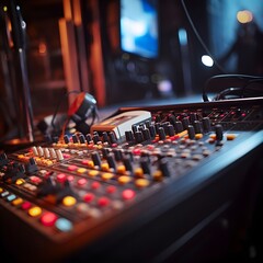 dj mixer in a nightclub