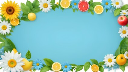 Obraz premium frame with flowers background copy space 