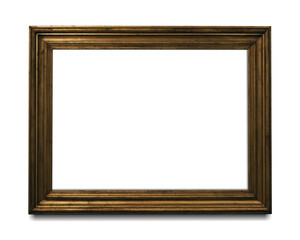 Wooden picture frame mockup transparent png