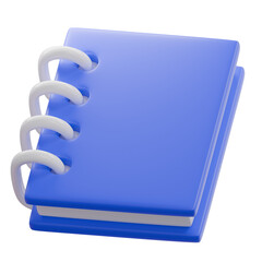 3d rendering blue book. Education and school icon. 3d design element in cartoon style. Suitable for website, mobile app, print, presentation, and infographic.
