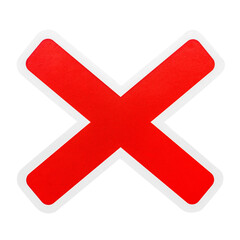 Wrong cross sign paper craft illustration icon design sticker
