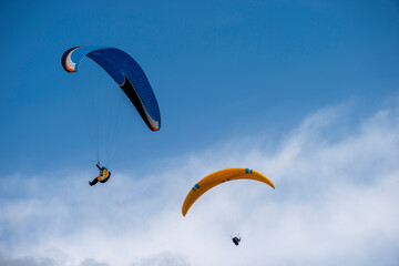 paraglider in the sky, Argentiera, Sassari, Sardinia, Italy