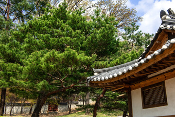 The Korean beautiful traditional old palace,Yuksanggung shrine is the cultural heritage.