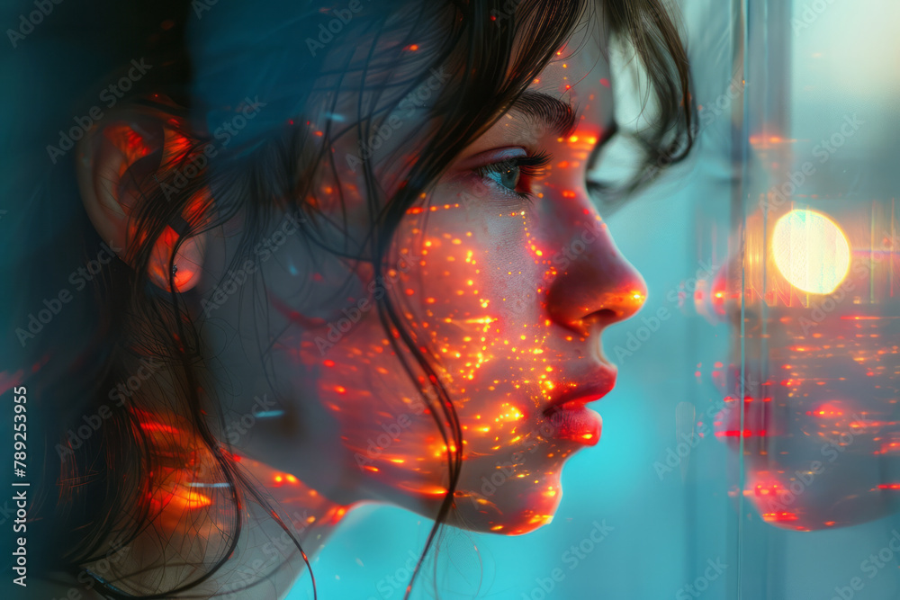 Leinwandbilder An image of a digital artist at work, creating a mesmerizing animation that features an ever-changin