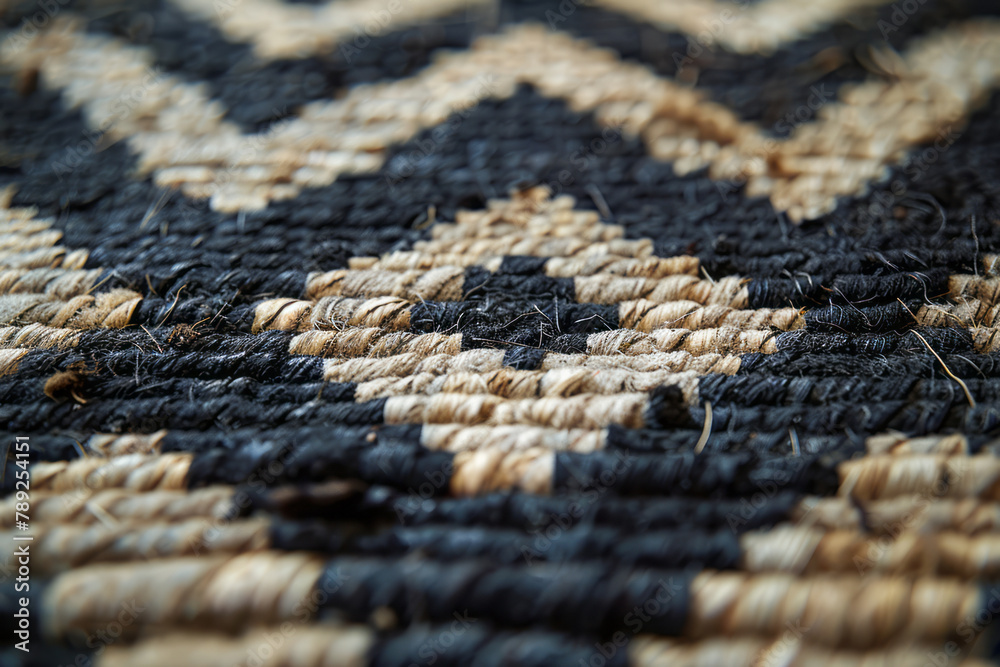 Aufkleber An image of a geometrically patterned rug, with each knot contributing to an intricate array of diam