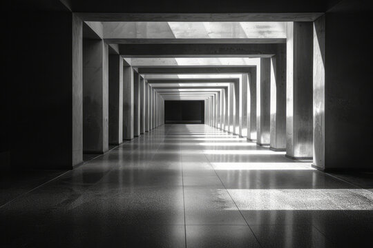 An image of a hallway where the walls, floor, and ceiling seamlessly merge, creating a tunnel that a