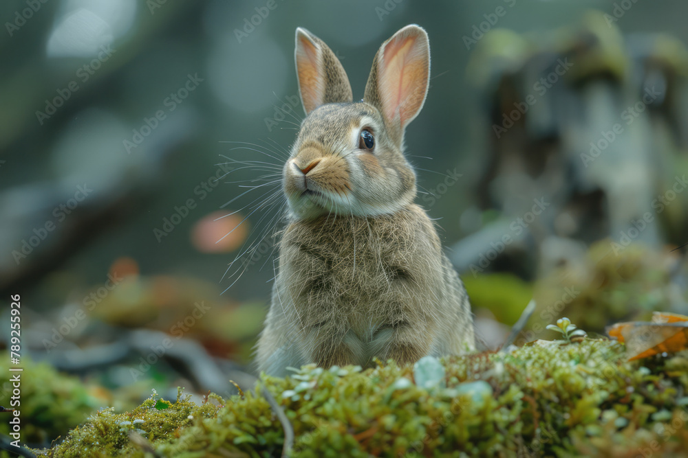 Poster A depiction of a rabbit with enhanced auditory mechanisms, its ears able to tune into and decode var