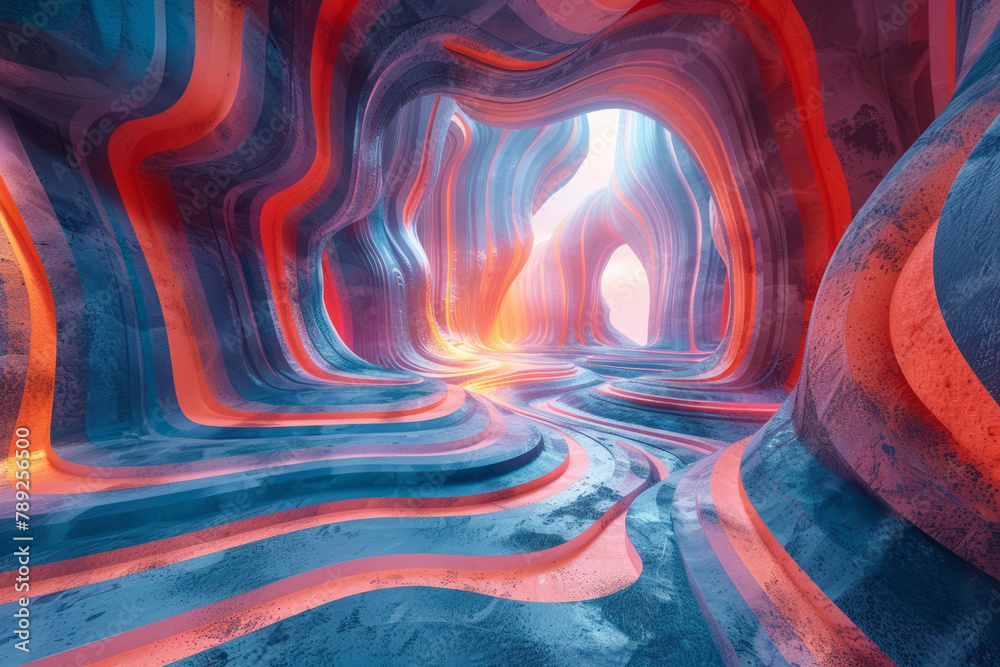 Aufkleber a depiction of a virtual reality experience designed to explore psychedelic visuals, users immersed