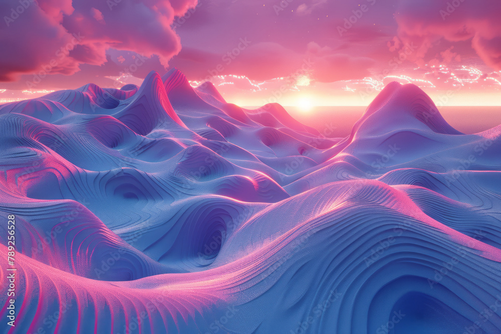 Leinwandbilder A depiction of a virtual reality experience designed with surreal abstract worlds, where users can i