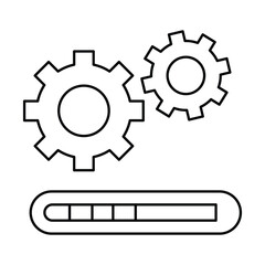 llustrate efficiency improvement with cog symbols representing mechanisms of progress and a progress bar below indicating the pace of advancement and optimization.