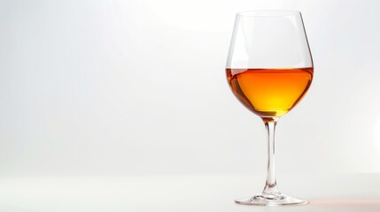 glass of mead, with copy space for text. isolated on white background.