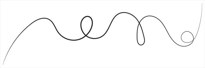 Squiggle line design element. Continuous line art drawing vector illustration. Continuous 