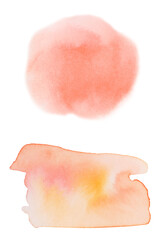 Abstract orange and yellow watercolor splash transparent png