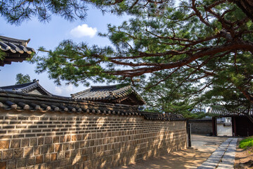 The Korean beautiful traditional old palace,Yuksanggung shrine is the cultural heritage.
