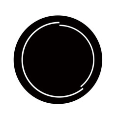 黒いお皿のアイコン　イラストベクター素材 - obrazy, fototapety, plakaty