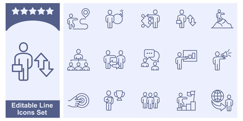 Obraz premium Business People icon set elements symbol template for graphic and web design collection logo vector illustration