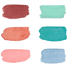 Colorful watercolor brush strokes transparent png