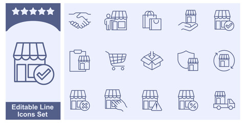 Shopping and Market icon set. Online shopping symbol template for graphic and web design collection logo vector illustration