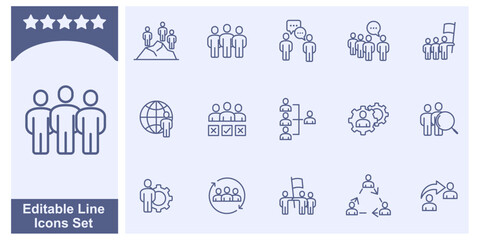 Team Work icon set. Business teamwork, team building, work group symbol template for graphic and web design collection logo vector illustration