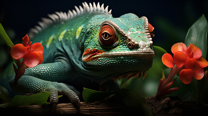 Obraz premium Colorful Chameleon in the jungle