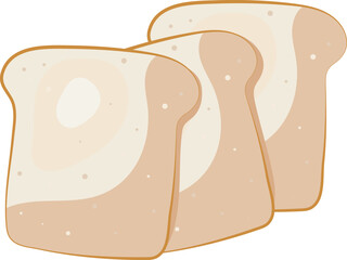 White Bread Loaf Toast Illustration Graphic Element Art Card