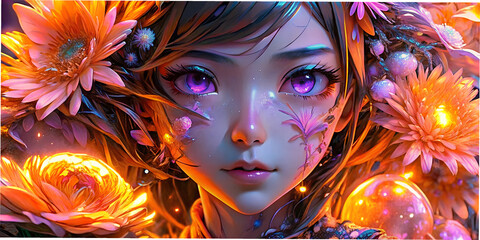 Anime woman face 3D, characters, graphics, game character, design, animation, virtual reality, augmented reality, modeling, texturing, skeleton, animation, rigging, gameplay, concept design, art style