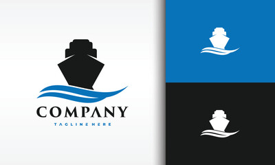sea transport ship logo
