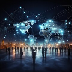 Global communication network concept, Generative AI